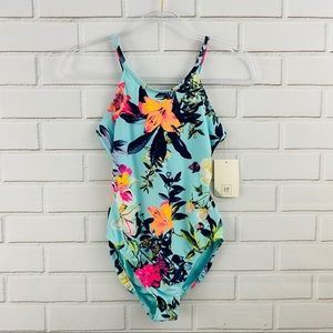 Kids Floral Print Swim Suit
